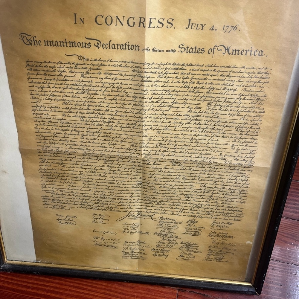 Framed Declaration of Independence Replica